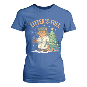 Funny Christmas Vacation Movie Litter's Full Cat T Shirt For Women Xmas Tree TS11 Royal Blue Print Your Wear