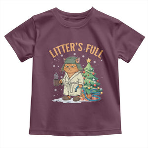 Funny Christmas Vacation Movie Litter's Full Cat Toddler T Shirt Xmas Tree TS11 Maroon Print Your Wear