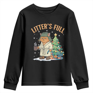 Funny Christmas Vacation Movie Litter's Full Cat Youth Sweatshirt Xmas Tree TS11 Black Print Your Wear