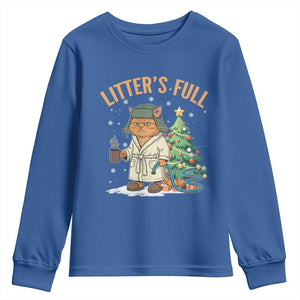 Funny Christmas Vacation Movie Litter's Full Cat Youth Sweatshirt Xmas Tree TS11 Royal Blue Print Your Wear