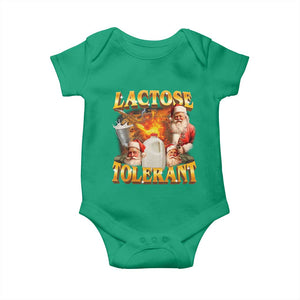 Funny Christmas Santa Lactose Tolerant Baby Onesie Xmas Tummy Ironic Sarcastic Meme TS11 Irish Green Print Your Wear