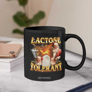 Funny Christmas Santa Lactose Tolerant Coffee Mug Xmas Tummy Ironic Sarcastic Meme - Print Your Wear