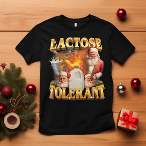 Funny Christmas Santa Lactose Tolerant T Shirt Xmas Tummy Ironic Sarcastic Meme TS11 Black Print Your Wear