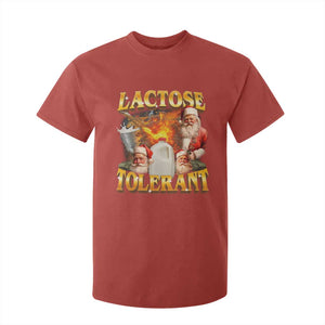 Funny Christmas Santa Lactose Tolerant T Shirt For Kid Xmas Tummy Ironic Sarcastic Meme TS11 Red Print Your Wear