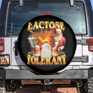 Funny Christmas Santa Lactose Tolerant Spare Tire Cover Xmas Tummy Ironic Sarcastic Meme TS11 No hole Black Print Your Wear