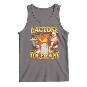 Funny Christmas Santa Lactose Tolerant Tank Top Xmas Tummy Ironic Sarcastic Meme TS11 Deep Heather Print Your Wear