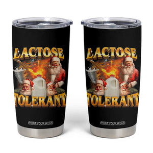 Funny Christmas Santa Lactose Tolerant Tumbler Cup Xmas Tummy Ironic Sarcastic Meme - Print Your Wear