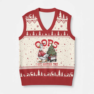 Funny Oops I Got Another Tree Funny Xmas Goose V-Neck Knit Sweater Vest TS11 Beige Red Print Your Wear