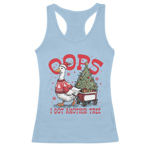 Funny Oops I Got Another Tree Funny Christmas Goose Racerback Tank Top TS11 Light Blue Print Your Wear