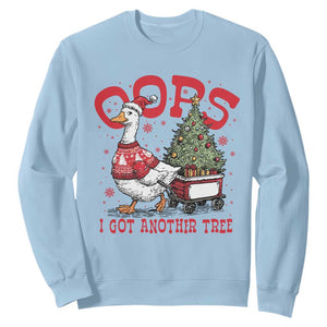 Funny Oops I Got Another Tree Funny Christmas Goose Sweatshirt TS11 Light Blue Print Your Wear