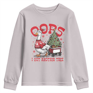 Funny Oops I Got Another Tree Funny Christmas Goose Youth Sweatshirt TS11 Ice Gray Print Your Wear