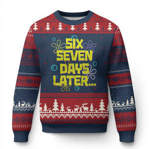 Funny 67 Days Later Ugly Christmas Sweater 67 Days Of School Meme Teacher TS11 Navy Red Print Your Wear