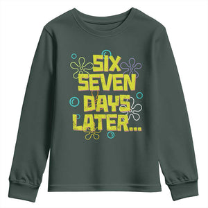 Funny 67 Days Later Youth Sweatshirt 67 Days Of School Meme Teacher TS11 Dark Forest Green Print Your Wear