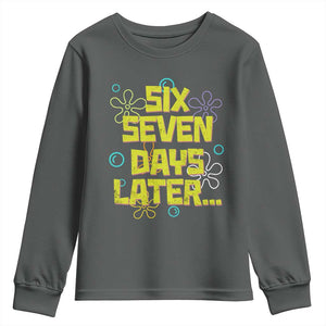 Funny 67 Days Later Youth Sweatshirt 67 Days Of School Meme Teacher TS11 Dark Heather Print Your Wear