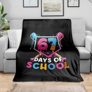 Funny 67 Days Of School Baseball Drip Throw Blanket Six Seven Meme Gen Alpha TS11 Print Your Wear