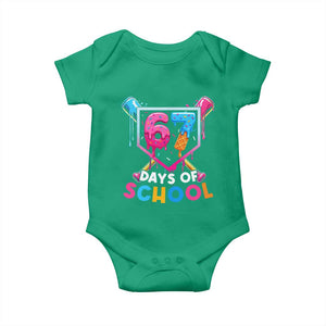 Funny 67 Days Of School Baseball Drip Baby Onesie Six Seven Meme Gen Alpha TS11 Irish Green Print Your Wear