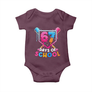 Funny 67 Days Of School Baseball Drip Baby Onesie Six Seven Meme Gen Alpha TS11 Maroon Print Your Wear
