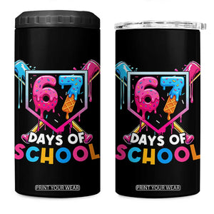 Funny 67 Days Of School Baseball Drip 4 in 1 Can Cooler Tumbler Six Seven Meme Gen Alpha TS11 One Size: 16 oz Black Print Your Wear