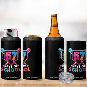 Funny 67 Days Of School Baseball Drip 4 in 1 Can Cooler Tumbler Six Seven Meme Gen Alpha TS11 Print Your Wear