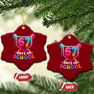 Funny 67 Days Of School Baseball Drip Ceramic Ornament Six Seven Meme Gen Alpha TS11 Print Your Wear