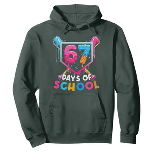 Funny 67 Days Of School Baseball Drip Hoodie Six Seven Meme Gen Alpha TS11 Dark Forest Green Print Your Wear