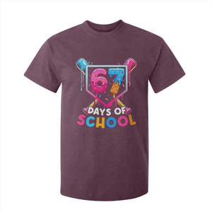Funny 67 Days Of School Baseball Drip T Shirt For Kid Six Seven Meme Gen Alpha TS11 Maroon Print Your Wear