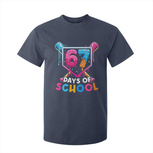 Funny 67 Days Of School Baseball Drip T Shirt For Kid Six Seven Meme Gen Alpha TS11 Navy Print Your Wear