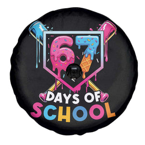 Funny 67 Days Of School Baseball Drip Spare Tire Cover Six Seven Meme Gen Alpha TS11 Print Your Wear