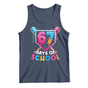 Funny 67 Days Of School Baseball Drip Tank Top Six Seven Meme Gen Alpha TS11 Navy Print Your Wear
