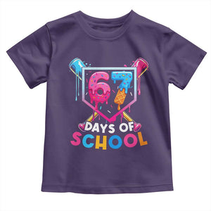 Funny 67 Days Of School Baseball Drip Toddler T Shirt Six Seven Meme Gen Alpha TS11 Purple Print Your Wear