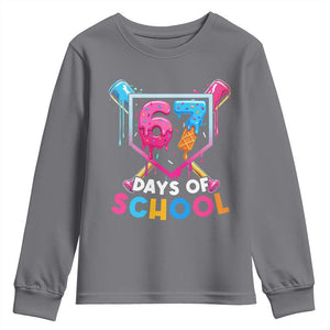 Funny 67 Days Of School Baseball Drip Youth Sweatshirt Six Seven Meme Gen Alpha TS11 Charcoal Print Your Wear