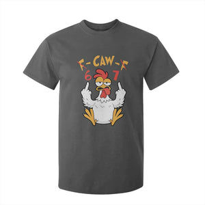 Funny F Caw F 67 Meme T Shirt For Kid Cartoon Chicken Six Seven Poultry Humor TS11 Dark Heather Print Your Wear