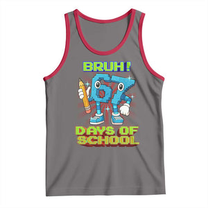 Funny Bruh 67 Days Of School Tank Top Six Seven Meme Pixel Game Gen Alpha TS11 Deep Heather Red Print Your Wear
