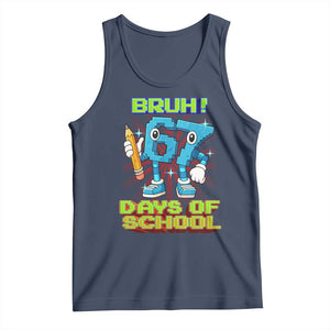 Funny Bruh 67 Days Of School Tank Top Six Seven Meme Pixel Game Gen Alpha TS11 Navy Print Your Wear
