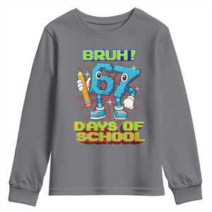 Funny Bruh 67 Days Of School Youth Sweatshirt Six Seven Meme Pixel Game Gen Alpha TS11 Charcoal Print Your Wear
