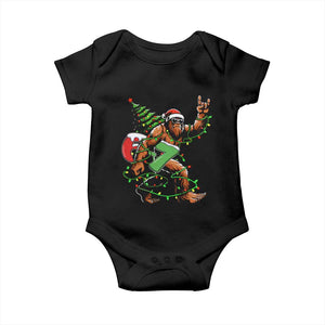 Funny Santa Bigfoot 67 Christmas Tree Xmas Lights Baby Onesie TS11 Black Print Your Wear