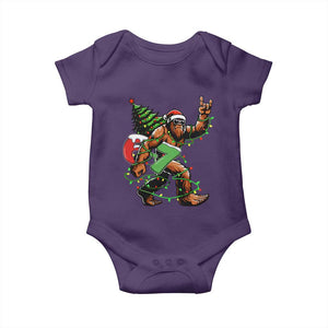 Funny Santa Bigfoot 67 Christmas Tree Xmas Lights Baby Onesie TS11 Purple Print Your Wear
