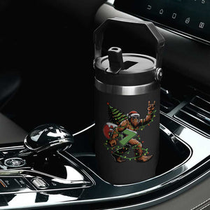 Funny Santa Bigfoot 67 Christmas Tree Xmas Lights Flip Straw Tumbler TS11 Print Your Wear