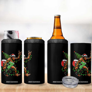 Funny Santa Bigfoot 67 Christmas Tree Xmas Lights 4 in 1 Can Cooler Tumbler - Print Your Wear