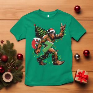 Funny Santa Bigfoot 67 Christmas Tree Xmas Lights T Shirt TS11 Irish Green Print Your Wear