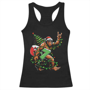 Funny Santa Bigfoot 67 Christmas Tree Xmas Lights Racerback Tank Top TS11 Black Print Your Wear