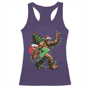 Funny Santa Bigfoot 67 Christmas Tree Xmas Lights Racerback Tank Top TS11 Purple Print Your Wear