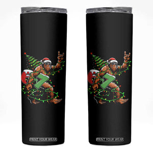 Funny Santa Bigfoot 67 Christmas Tree Xmas Lights Skinny Tumbler - Print Your Wear