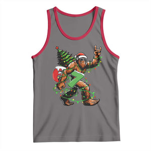 Funny Santa Bigfoot 67 Christmas Tree Xmas Lights Tank Top TS11 Deep Heather Red Print Your Wear