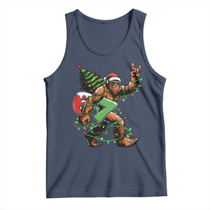Funny Santa Bigfoot 67 Christmas Tree Xmas Lights Tank Top TS11 Navy Print Your Wear