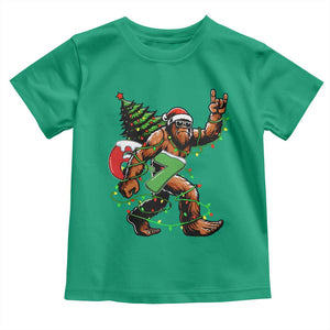 Funny Santa Bigfoot 67 Christmas Tree Xmas Lights Toddler T Shirt TS11 Irish Green Print Your Wear