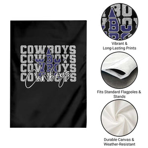 DFC Game Day Garden Flag Blue Star Football Lover Faux Glitter TS11 Print Your Wear