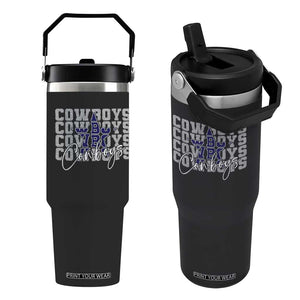 DFC Game Day Flip Straw Tumbler Blue Star Football Lover Faux Glitter TS11 One Size: 30 oz Black Print Your Wear