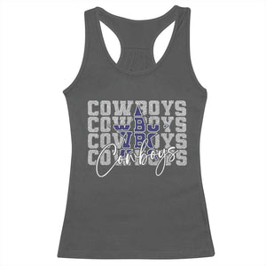 DFC Game Day Racerback Tank Top Blue Star Football Lover Faux Glitter TS11 Dark Heather Print Your Wear