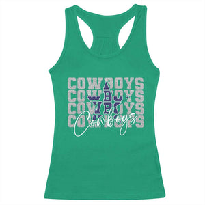 DFC Game Day Racerback Tank Top Blue Star Football Lover Faux Glitter TS11 Irish Green Print Your Wear